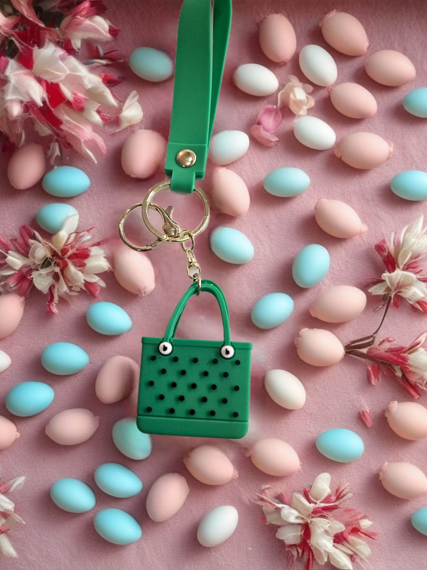 Green Crock Bag Keychain