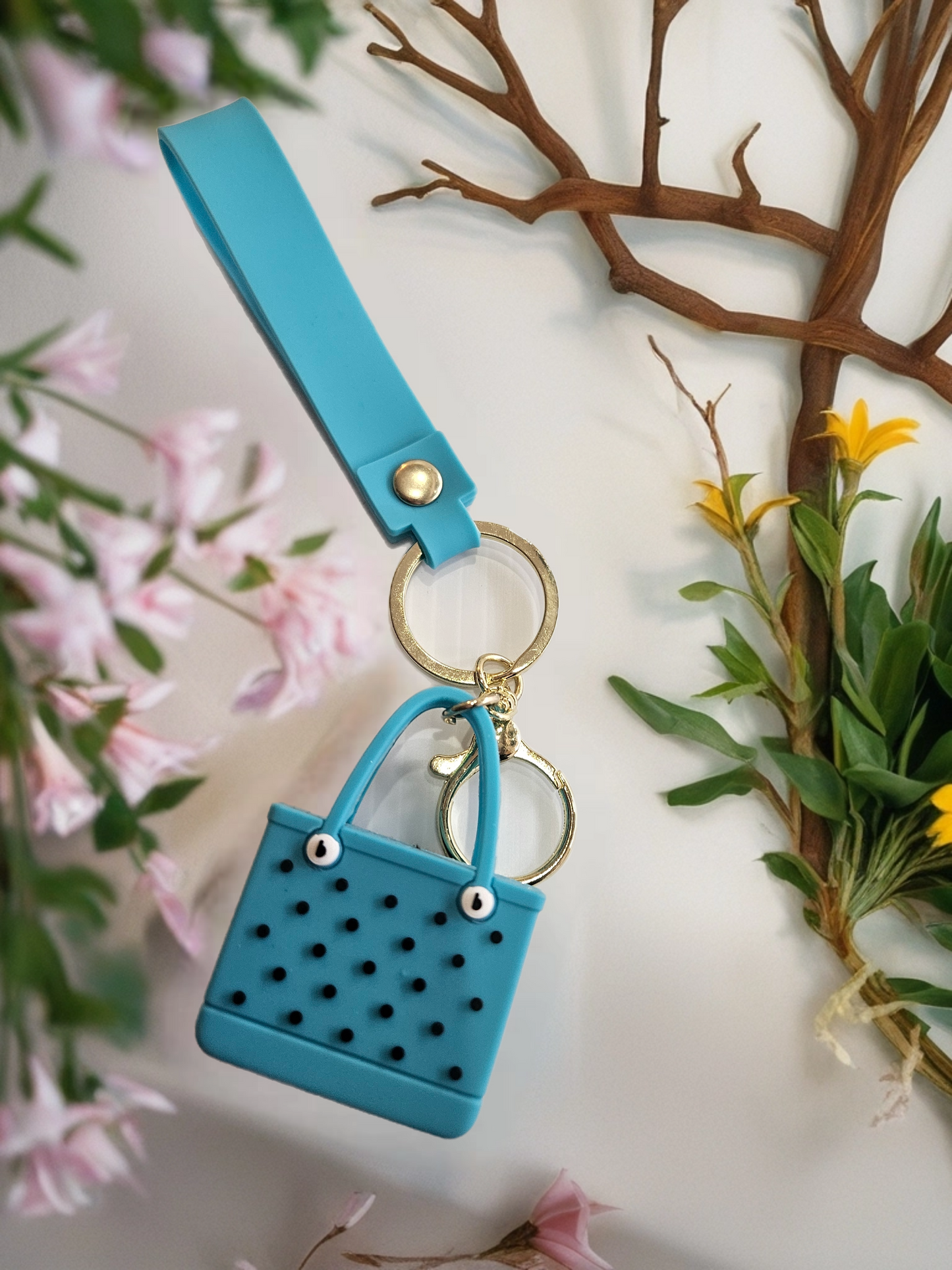 Blue Crock Bag Keychain