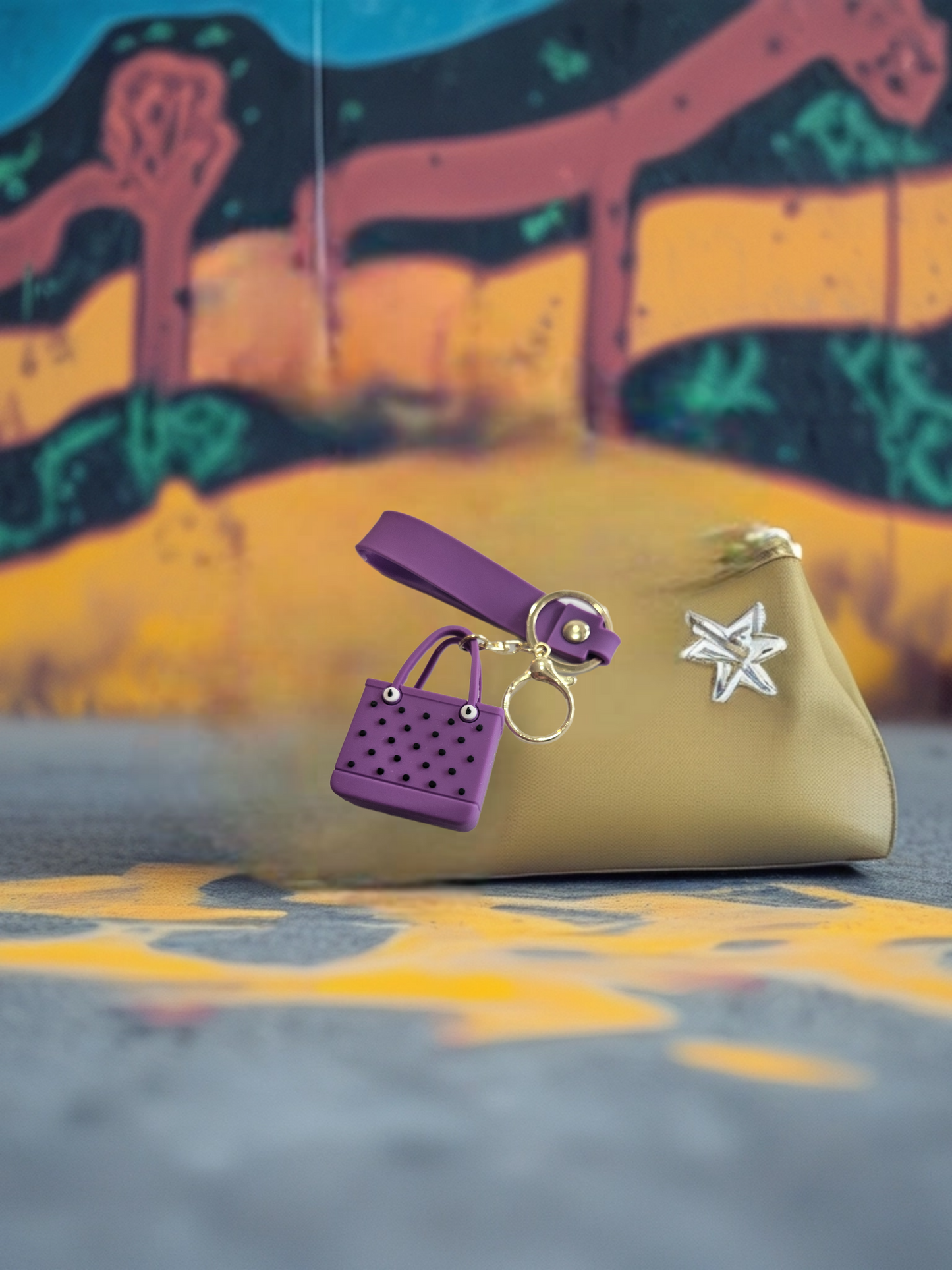 Crock bag Keychain Purple