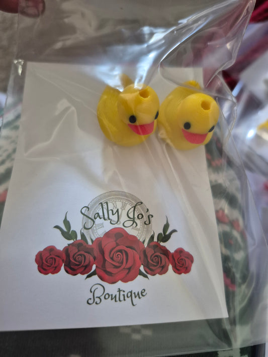 3 D Printed Hoodie String Charms  Ducks