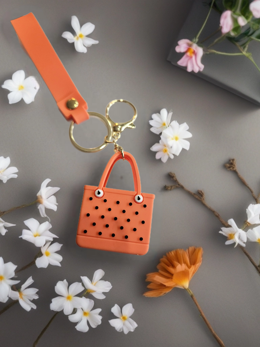 Orange Crock Bag Keychain