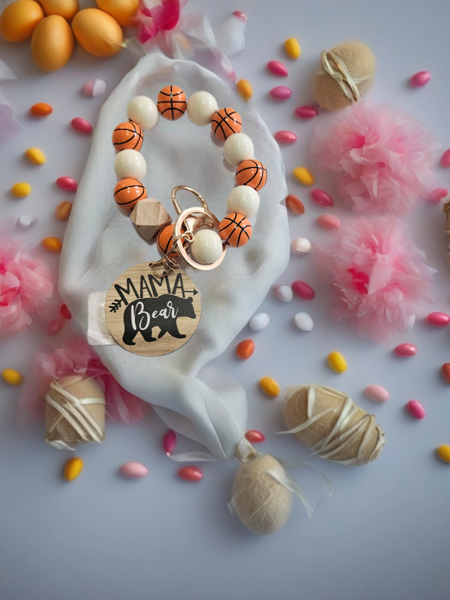 Mama Bear  basketball  keychain